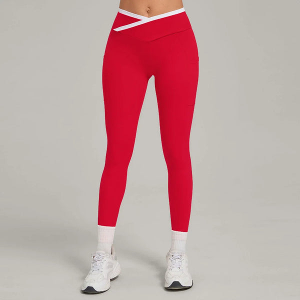 Legging femme yoga ceinture large couture plate — FLOW