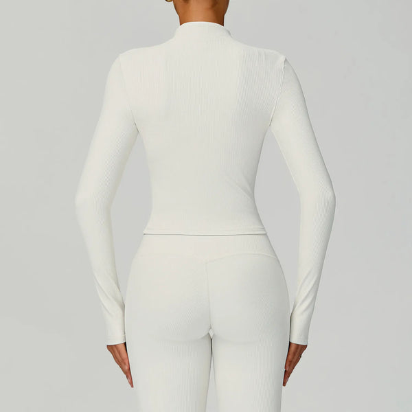 Ensemble yoga femme — veste poches latérales séchage rapide + legging ou short au choix — FLOW