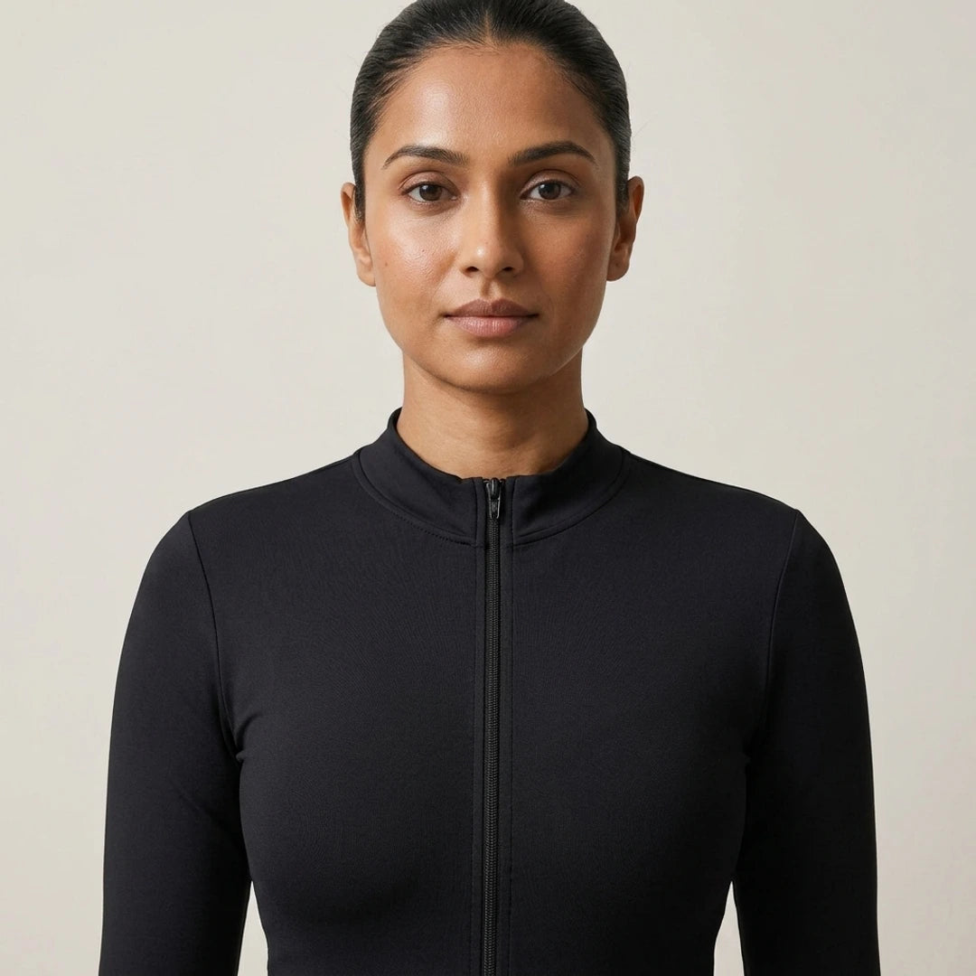 Body gainant femme sans couture zip manches | ORIIVE