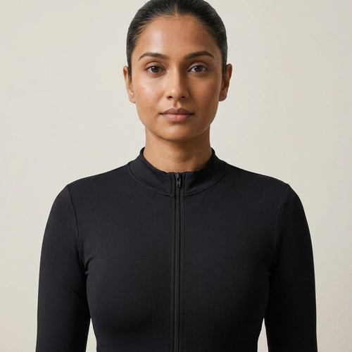 Body gainant femme sans couture zip manches | ORIIVE