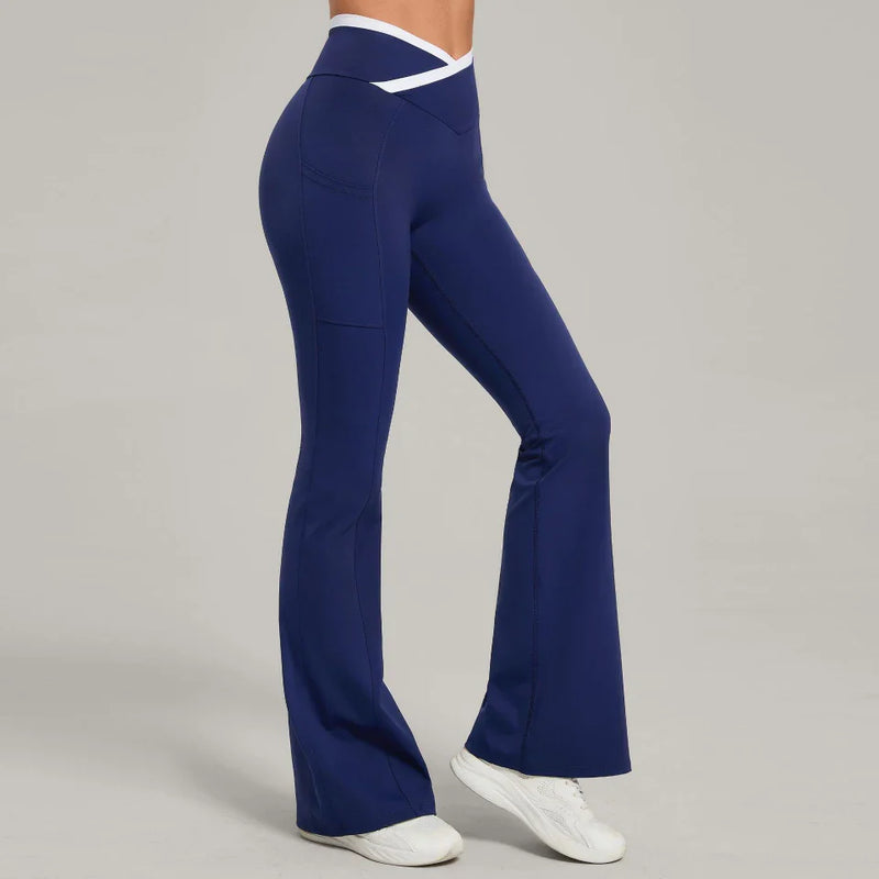 Pantalon évasé femme yoga stretch compression douce — FLOW — photo 6