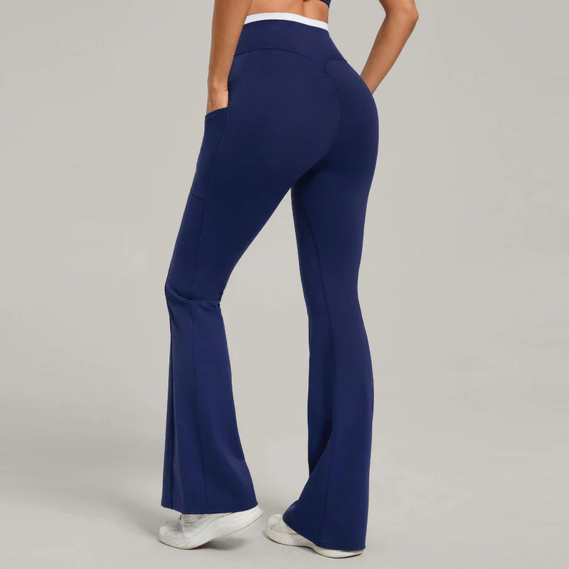 Pantalon évasé femme yoga stretch compression douce — FLOW — photo 7