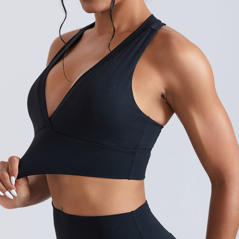 Ensemble sport femme brassière côtelé confort 12h et pantalon taille haute évasé — FLOW