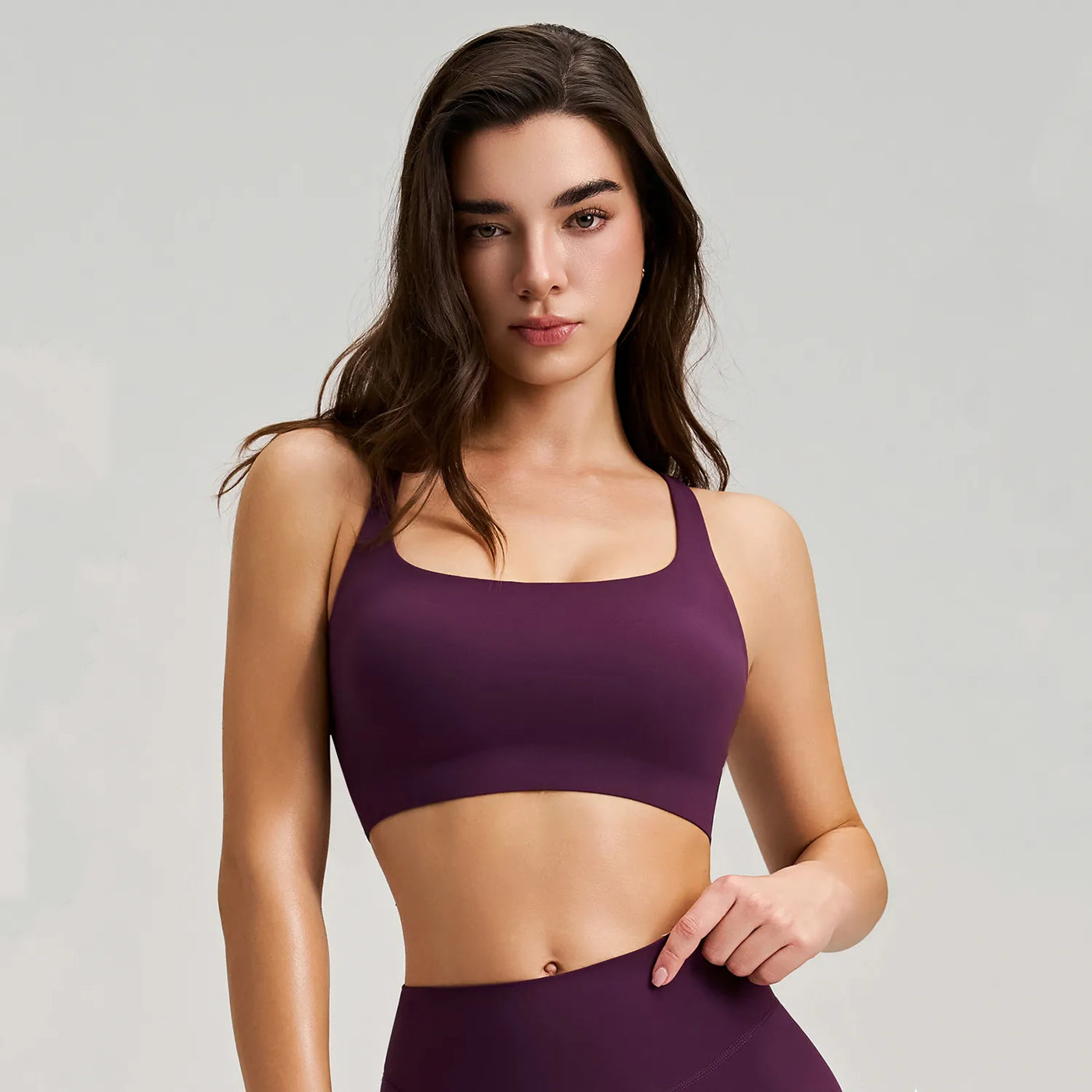 Brassière Yoga Texturé Acier ORIIVE — vue face