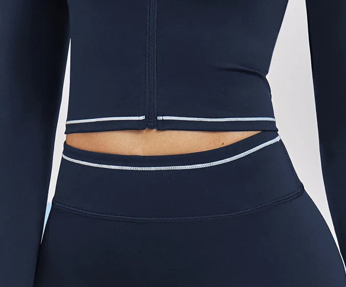 Veste femme yoga zip frontal brossée — flow