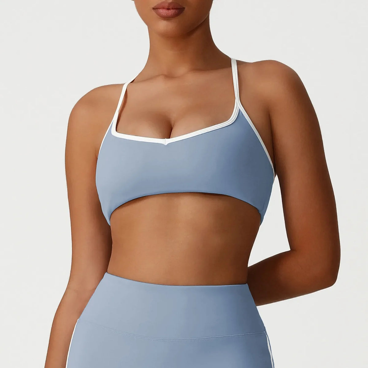 Ensemble yoga femme brassière dos nageur côtelé et pantalon évasé — FLOW