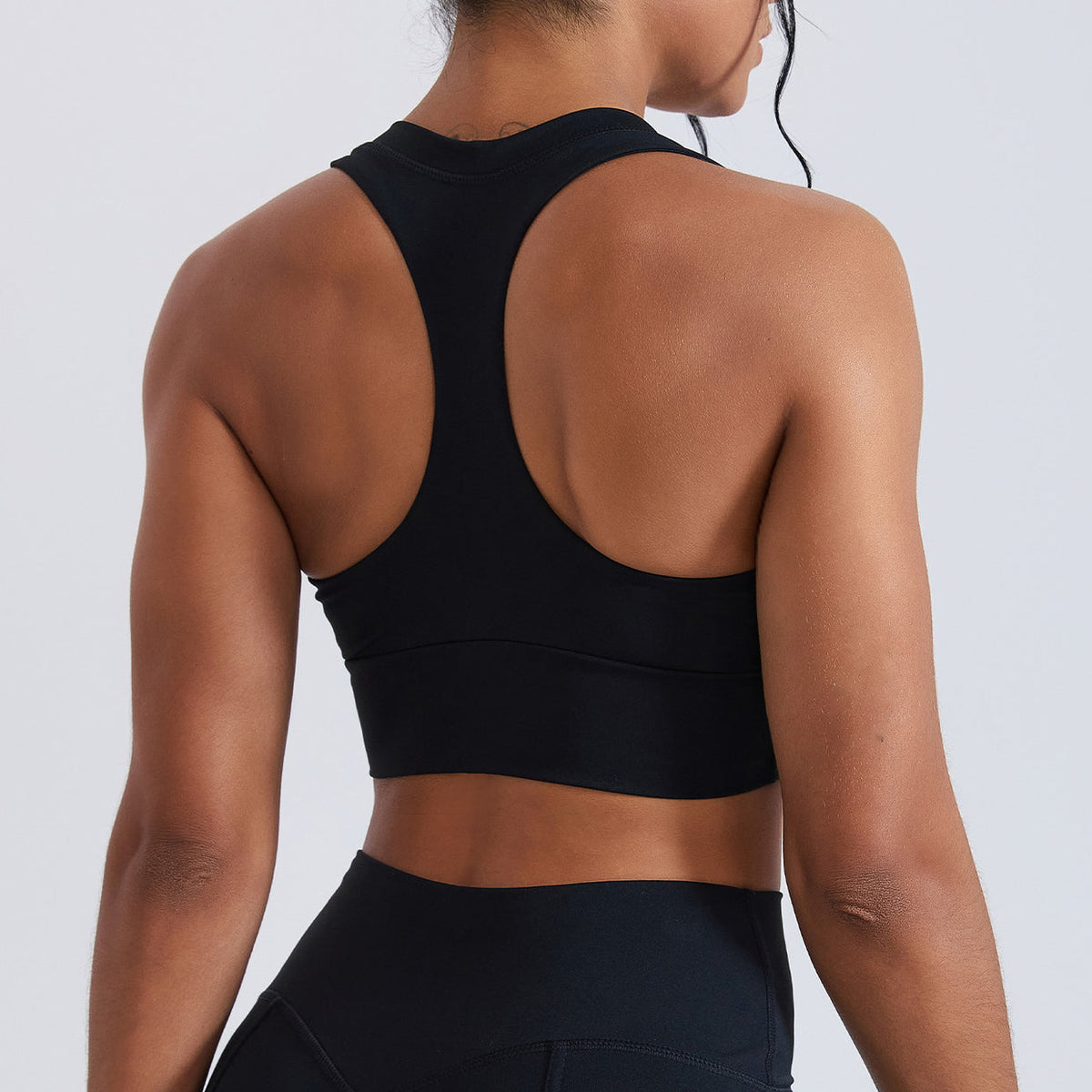 Ensemble sport femme brassière côtelé confort 12h et pantalon taille haute évasé — FLOW