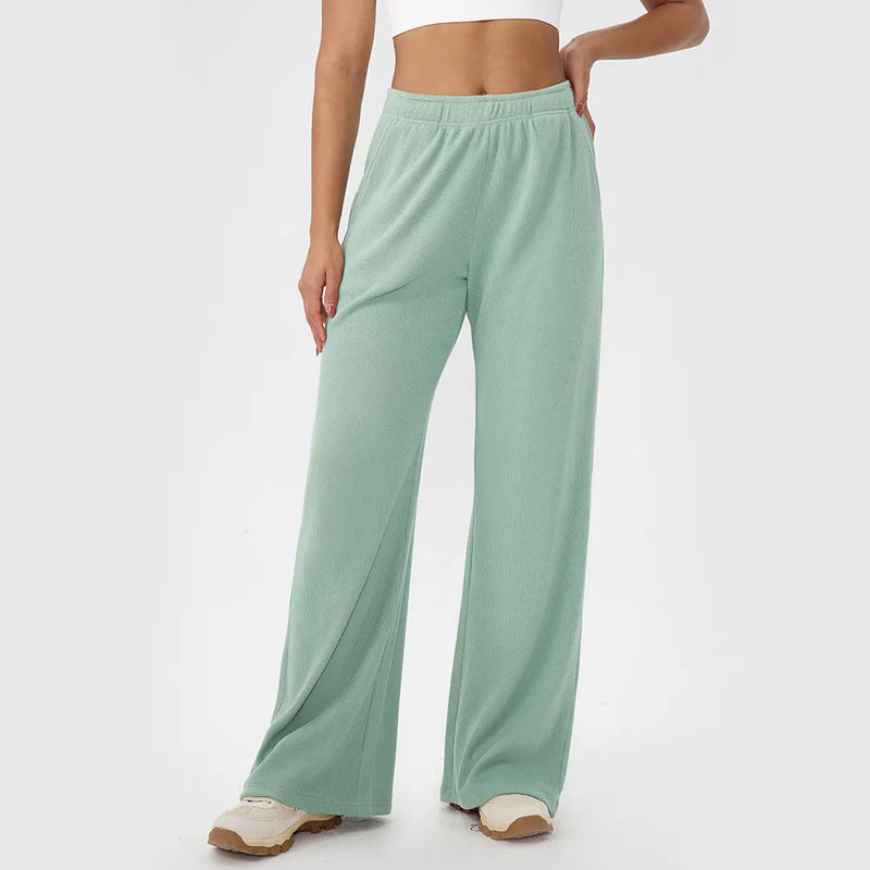 Pantalon large femme sport taille haute couture plate — CORE — photo 2