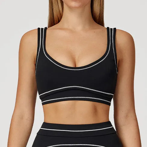 Ensemble training femme brassière dos nageur et legging poches latérales — PULSE