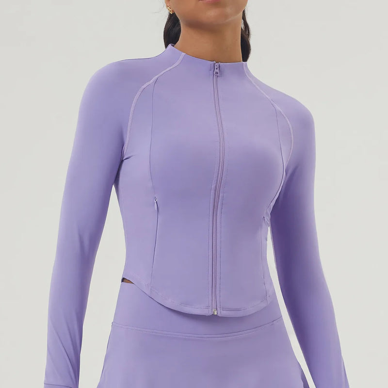 Veste femme sport zip frontal couture plate — PULSE — photo 5