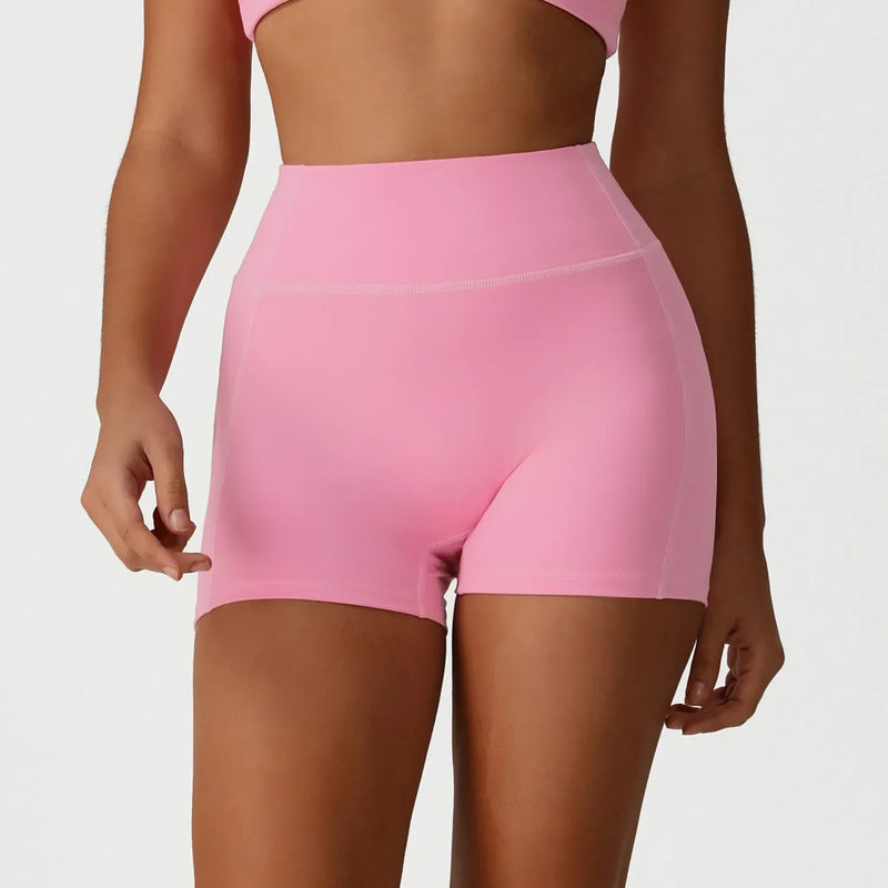 Ensemble sport femme brassière bretelles larges zip frontal et short anti-friction microfibre — CORE