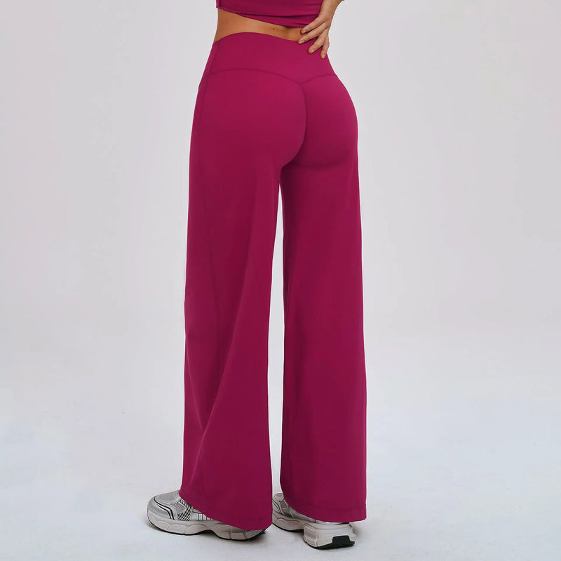 Pantalon large femme sport taille haute compression douce — CORE — photo 2
