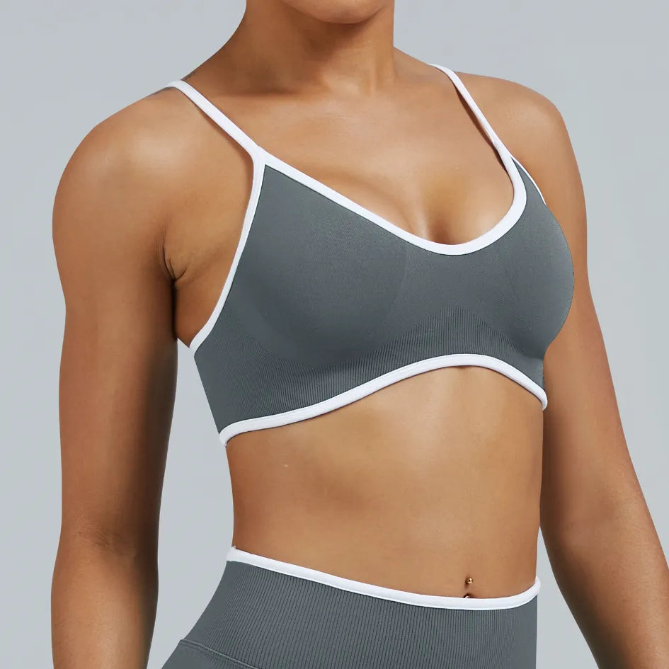 Brassière femme sans couture dos nageur bonnets fixes — core — photo 4
