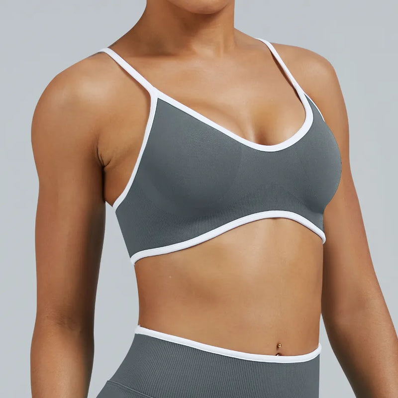 Brassière femme sans couture dos nageur bonnets fixes — core — photo 4
