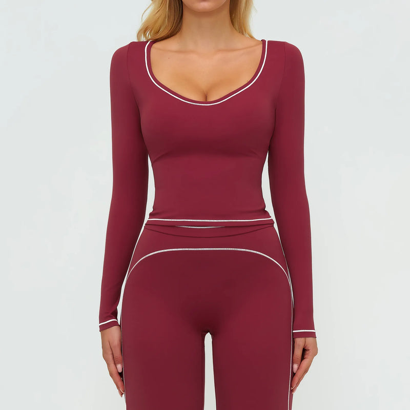 Ensemble yoga femme brassière dos nageur zip frontal et legging poches latérales — FLOW