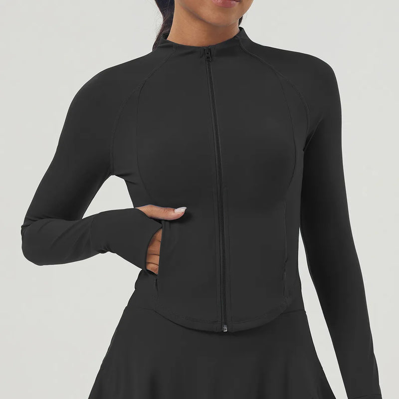 Veste femme sport zip frontal couture plate — PULSE — photo 6