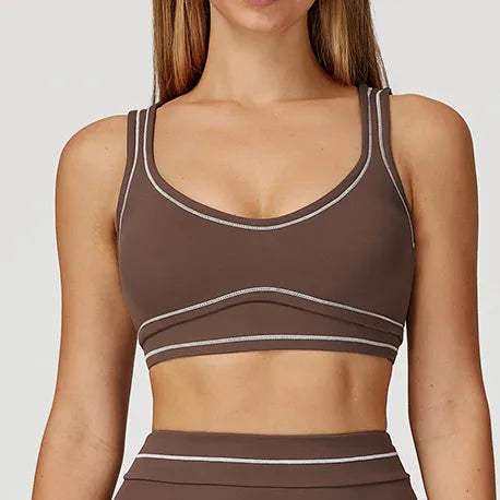 Ensemble training femme brassière dos nageur et legging poches latérales — PULSE