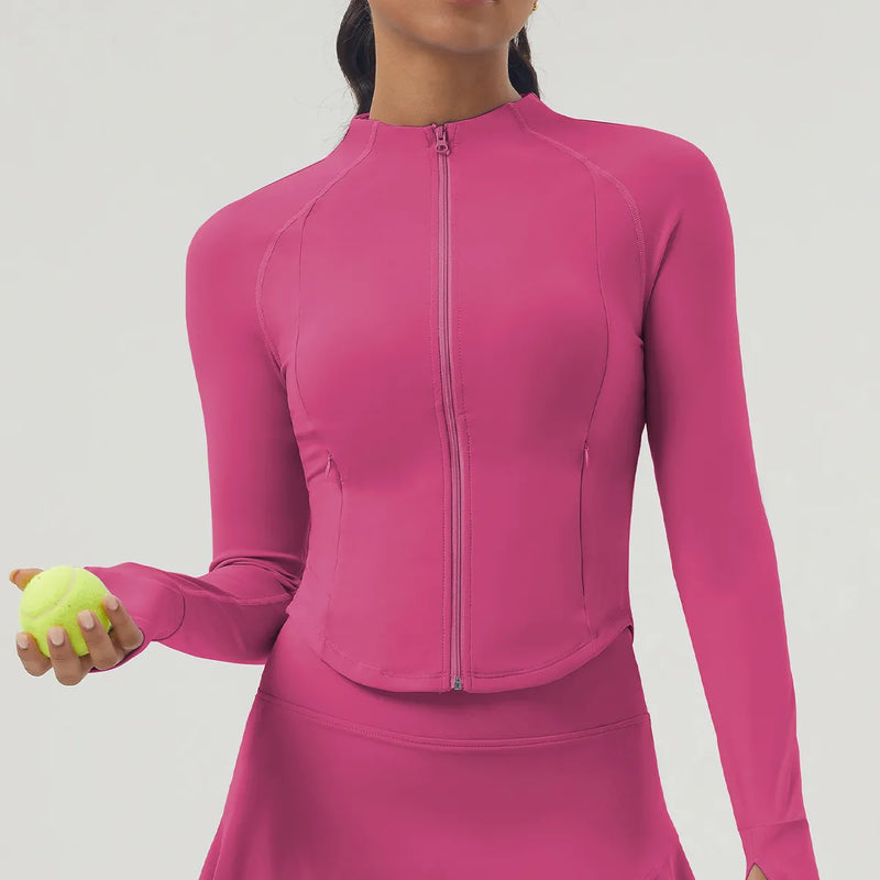 Veste femme sport zip frontal couture plate — PULSE — photo 4
