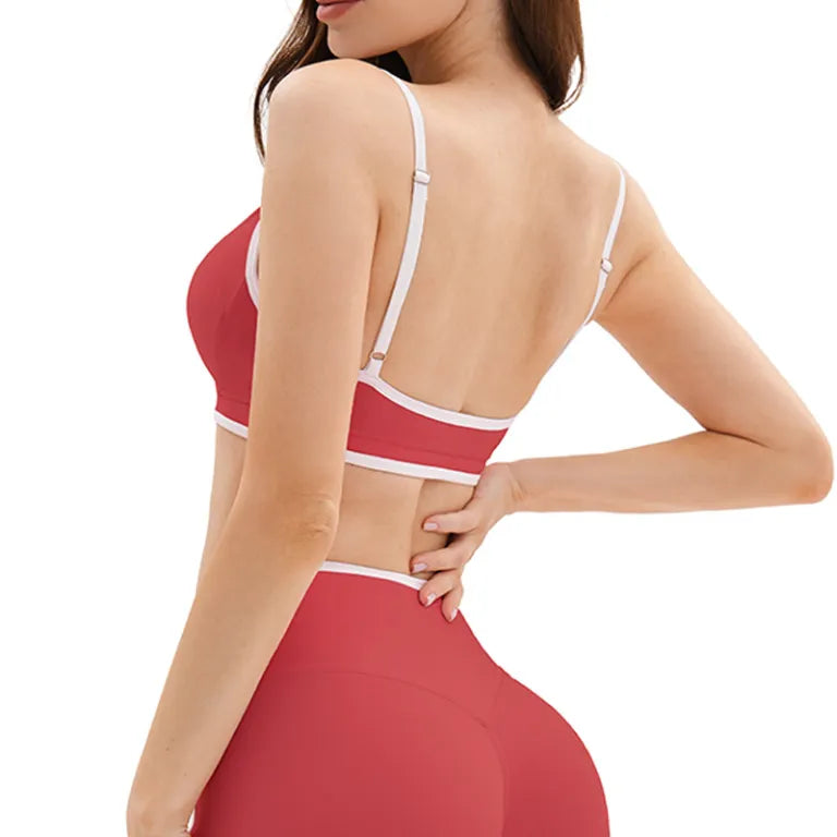Ensemble yoga femme brassière dos croisé et legging ceinture large microfibre — FLOW
