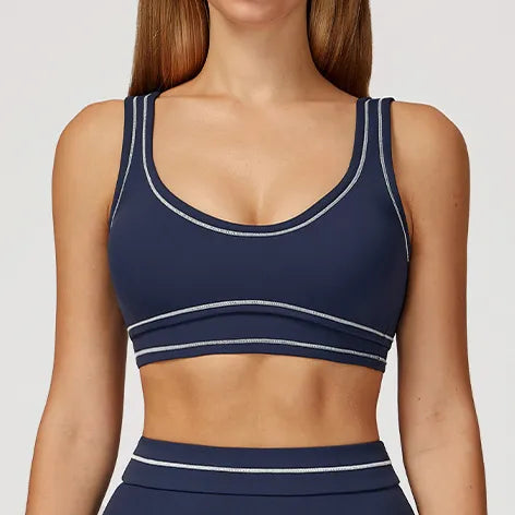 Ensemble training femme brassière dos nageur et legging poches latérales — PULSE
