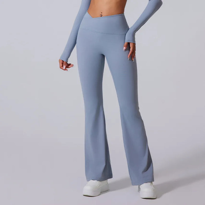 Ensemble training femme brassière dos nageur anti-friction et legging côtelé taille haute — PULSE