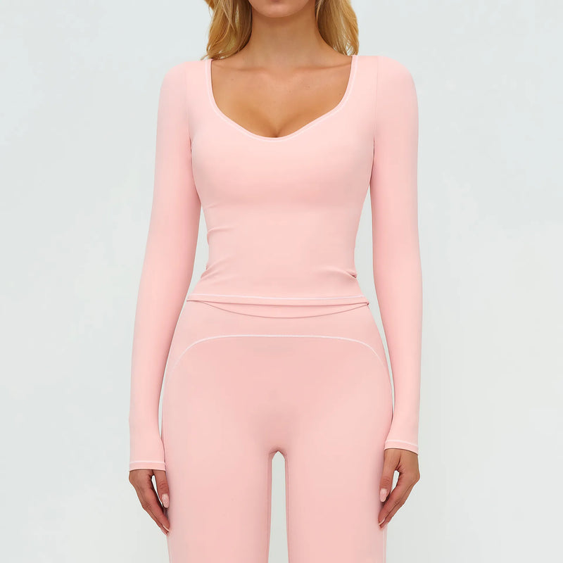 Ensemble yoga femme brassière dos nageur zip frontal et legging poches latérales — FLOW