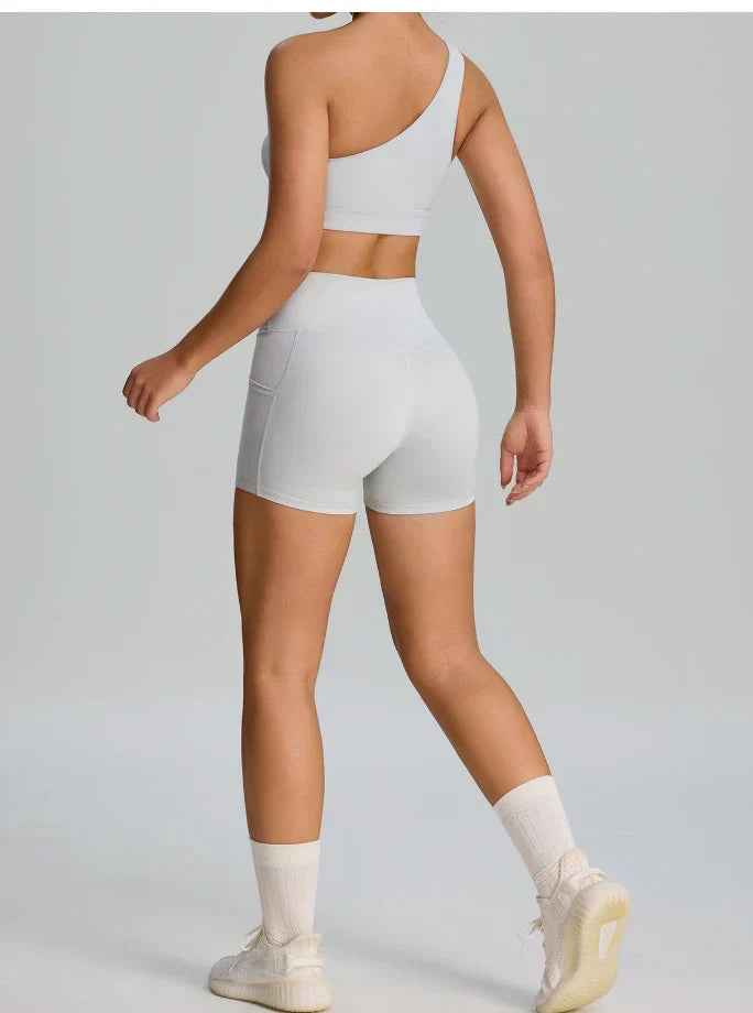 Ensemble sport femme brassière séchage rapide confort 12h et short séchage rapide cycliste — FLOW
