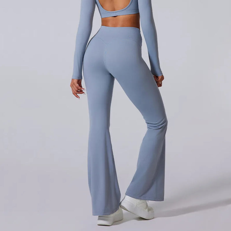 Ensemble training femme brassière dos nageur crop et legging côtelé taille haute — FLOW