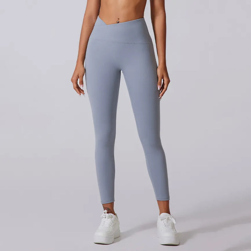 Ensemble training femme brassière dos nageur anti-friction et legging côtelé taille haute — PULSE