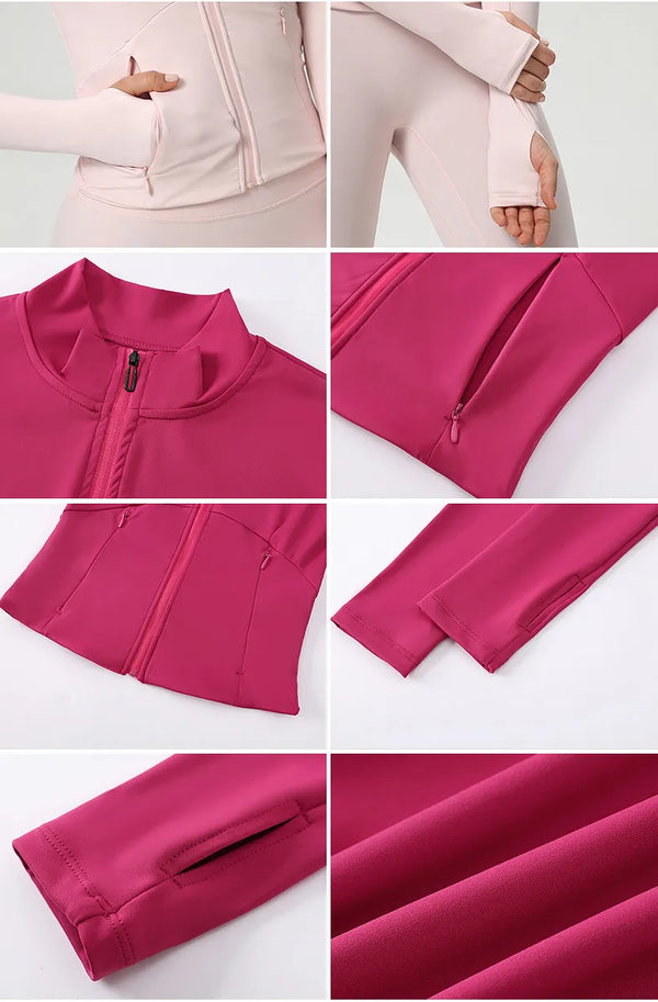 Ensemble yoga femme — veste coupe-vent + legging ou short au choix — FLOW