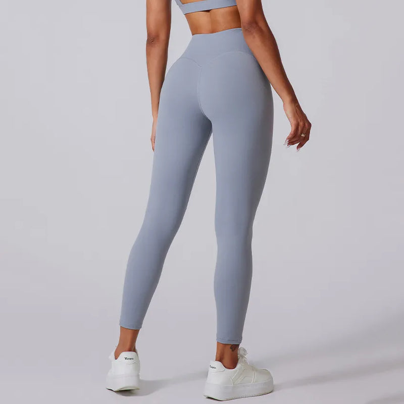 Ensemble training femme brassière dos nageur anti-friction et legging côtelé taille haute — PULSE