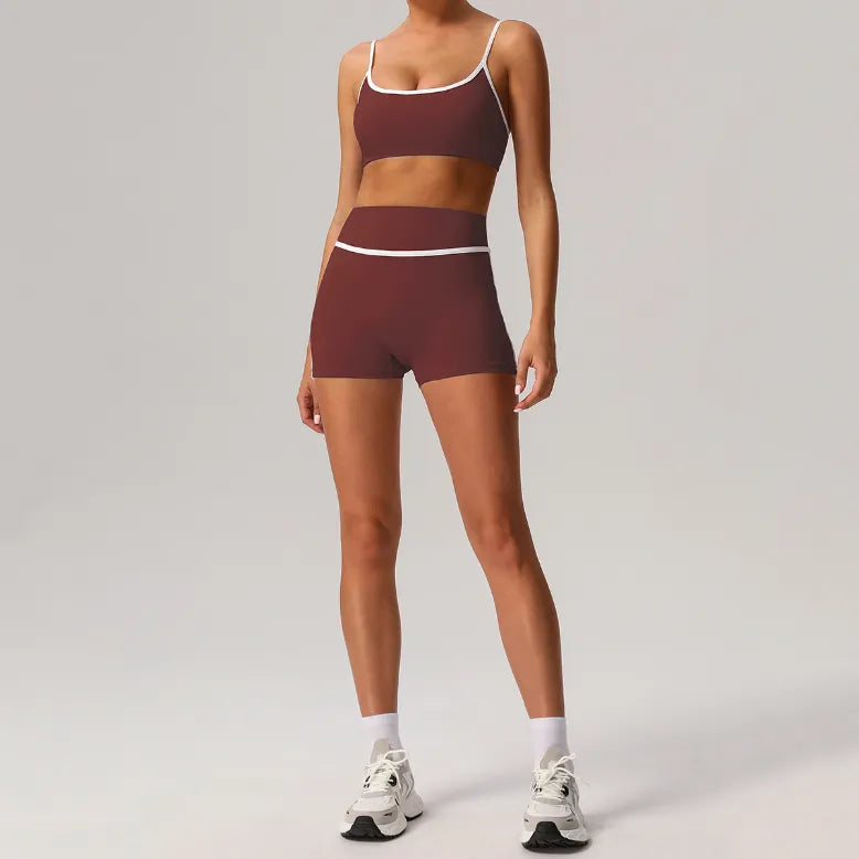 Ensemble yoga femme brassière bretelles larges large et legging seconde peau séchage rapide — CORE