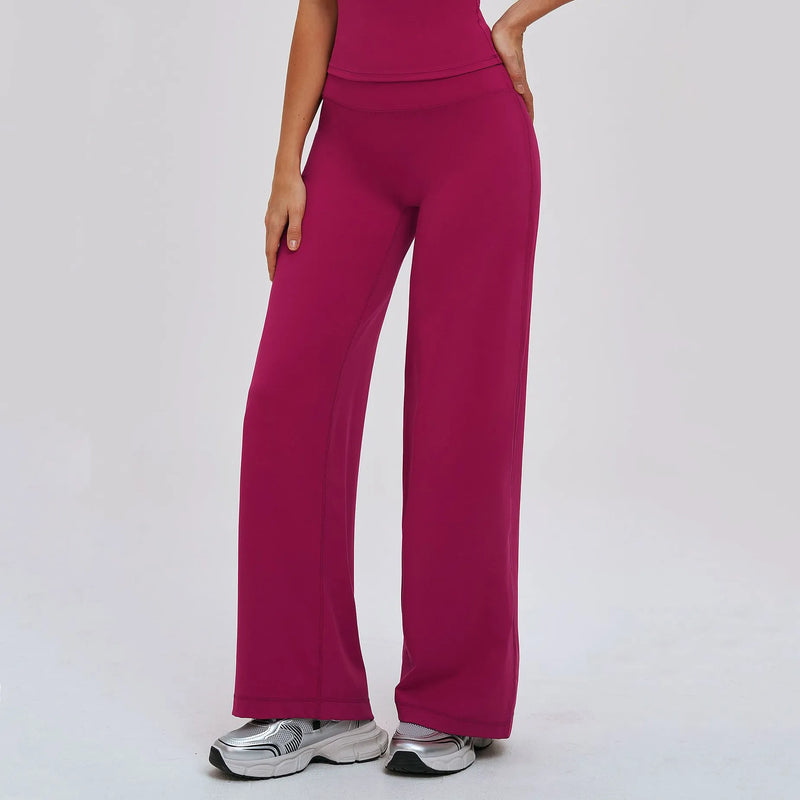 Pantalon large femme sport taille haute compression douce — CORE — photo 3