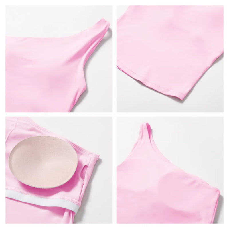 Brassière femme sport dos nageur côtelé — CORE — photo 9