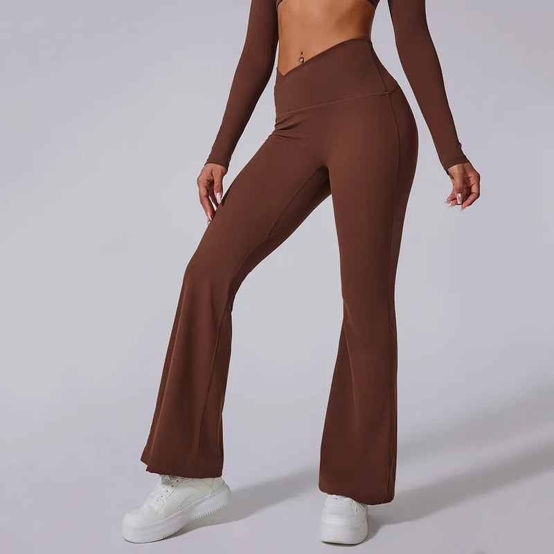 Ensemble training femme brassière dos nageur crop et legging côtelé taille haute — FLOW