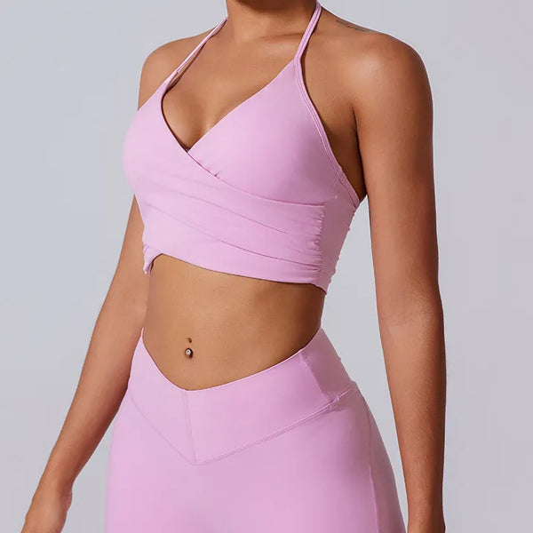 Ensemble yoga femme — brassière dos nageur respirant, legging ou short au choix — FLOW