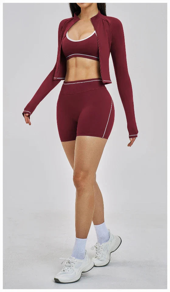 Veste femme yoga zip frontal brossée — flow