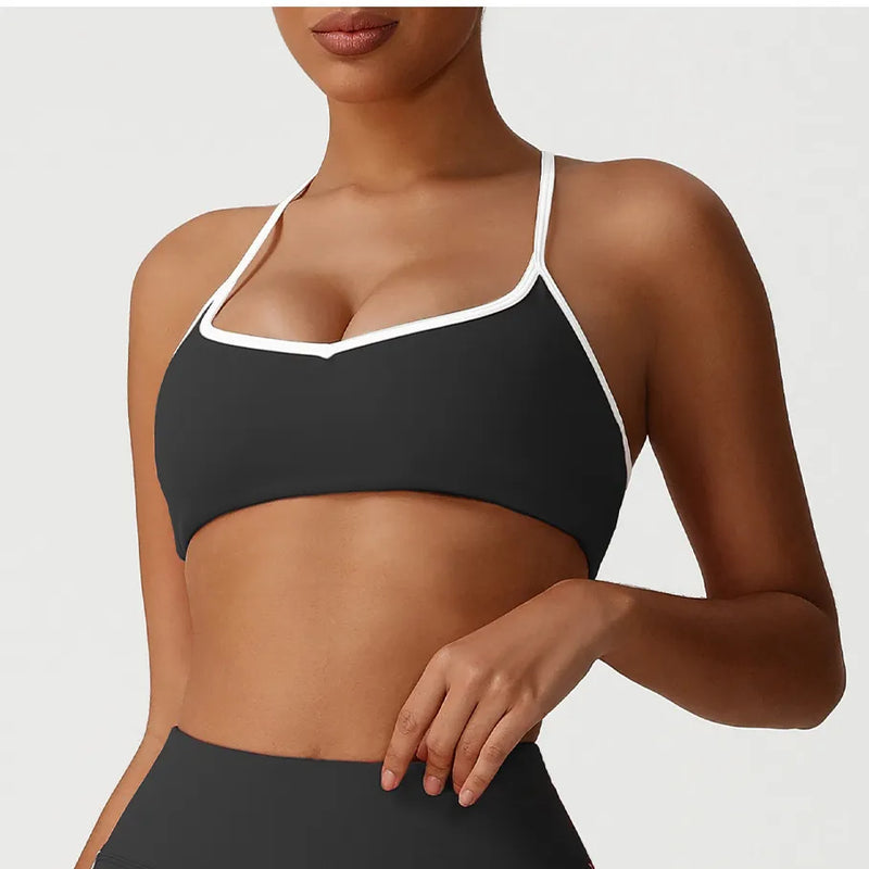 Ensemble yoga femme brassière dos nageur côtelé et pantalon évasé — FLOW