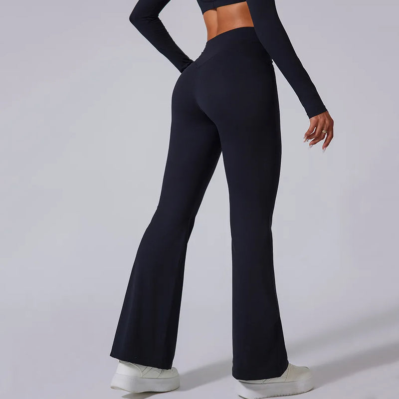 Ensemble training femme brassière dos nageur crop et legging côtelé taille haute — FLOW