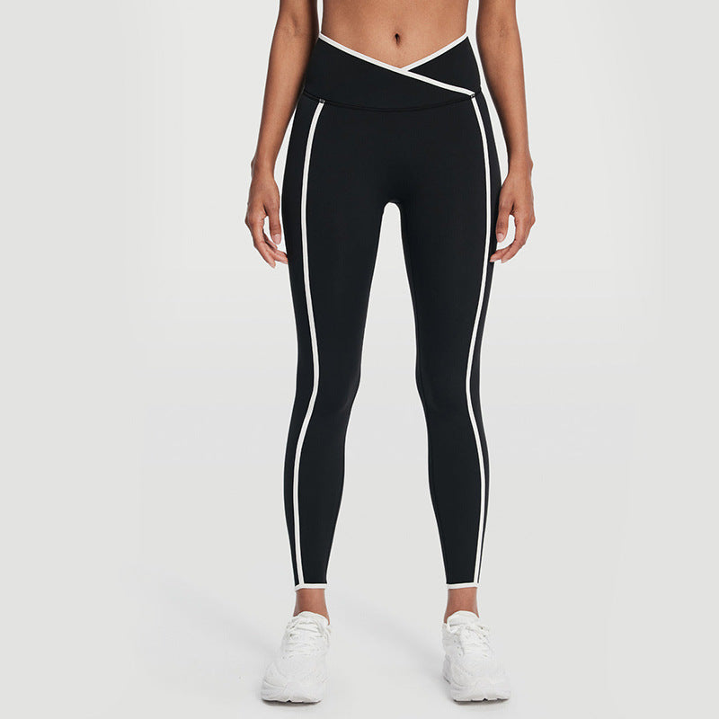 Ensemble yoga femme brassière dos nageur confort 12h et legging côtelé couture plate — CORE