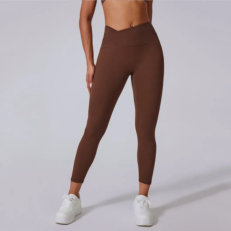 Ensemble training femme brassière dos nageur anti-friction et legging côtelé taille haute — PULSE