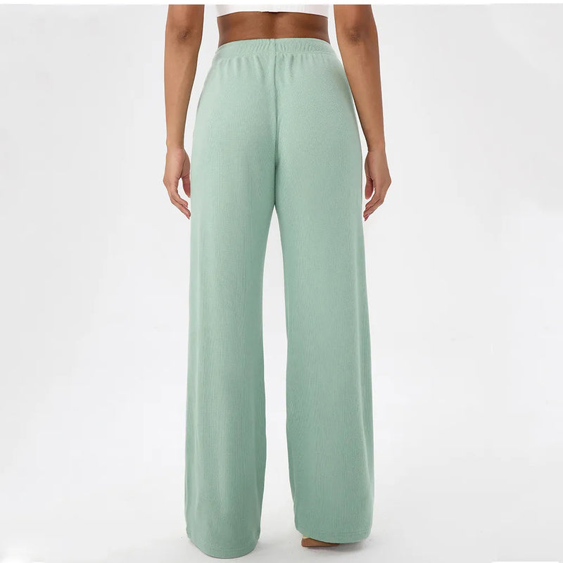 Pantalon large femme sport taille haute couture plate — CORE — photo 3