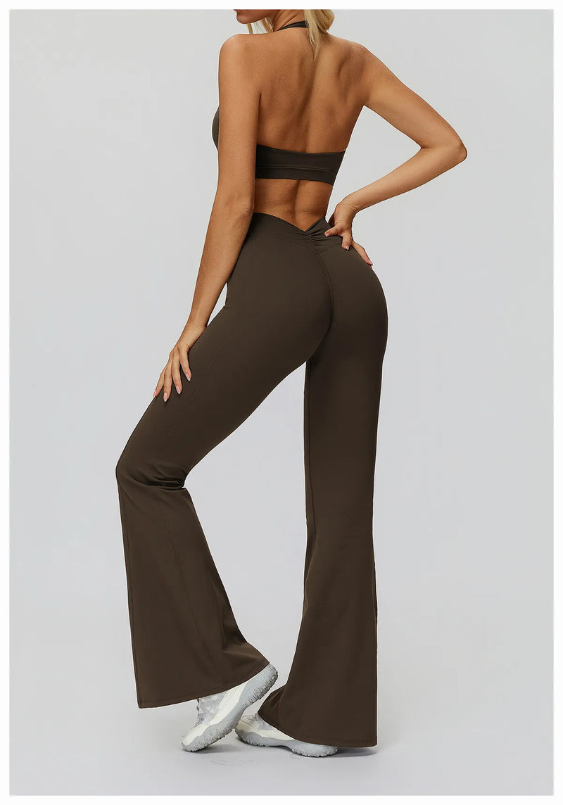 Pantalon évasé femme sport taille haute séchage rapide — CORE — photo 11