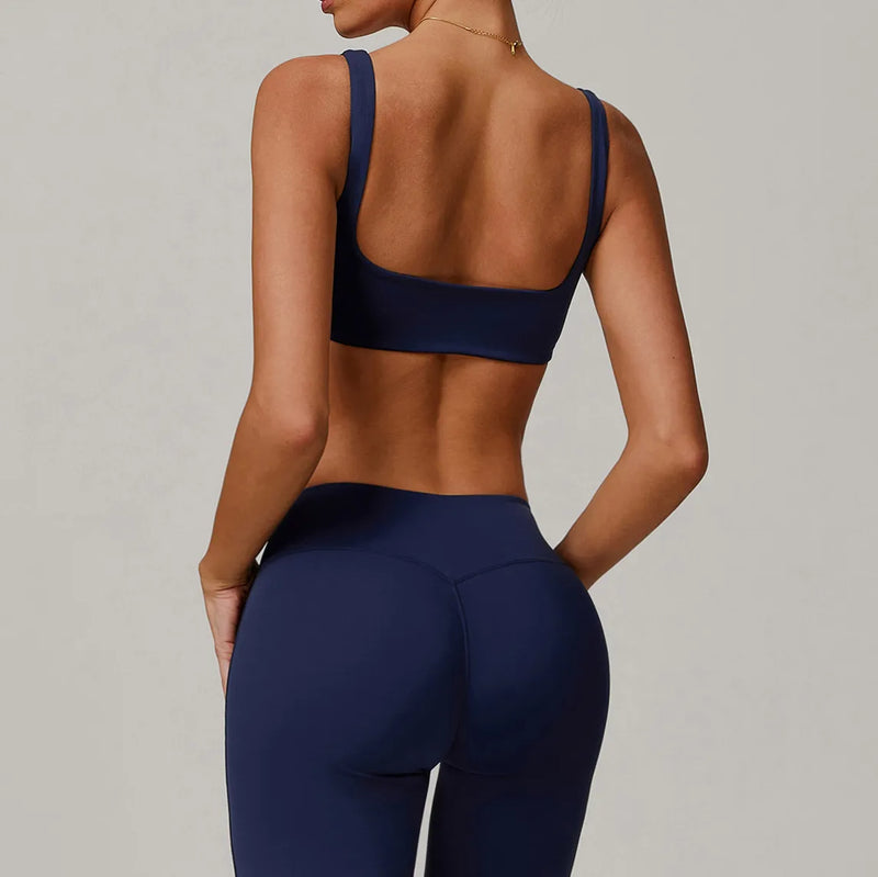 Ensemble yoga femme brassière dos nageur microfibre et legging confort 12h — CORE