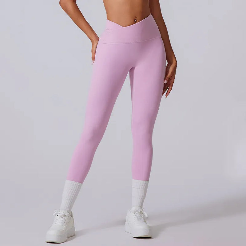 Ensemble training femme brassière dos nageur anti-friction et legging côtelé taille haute — PULSE