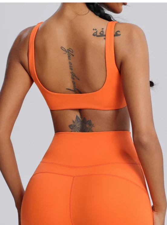 Ensemble training femme brassière côtelé anti-friction et legging seconde peau — FLOW