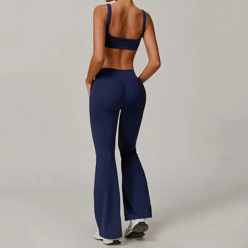 Ensemble yoga femme brassière dos nageur microfibre et legging confort 12h — CORE