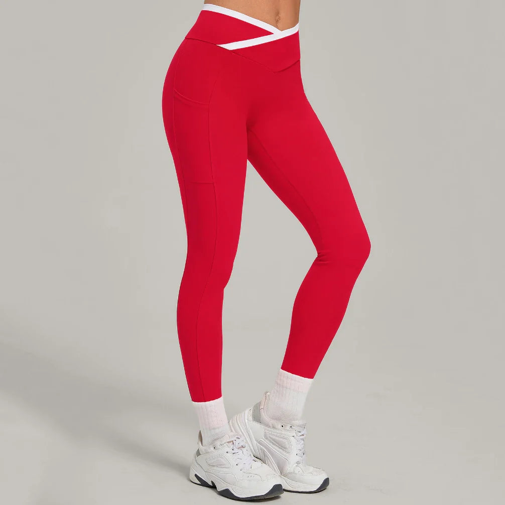 Legging femme yoga ceinture large couture plate — FLOW — photo 6