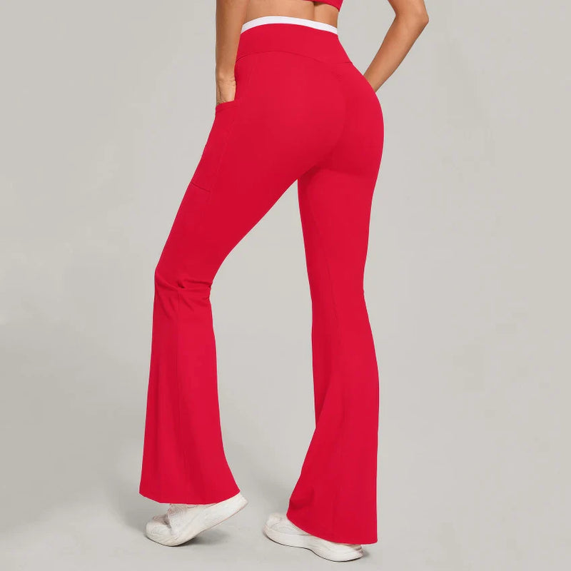 Pantalon évasé femme yoga stretch compression douce — FLOW — photo 2