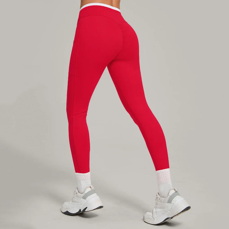 Legging femme yoga ceinture large couture plate — FLOW — photo 2
